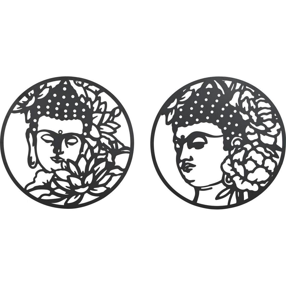 DKD Home Decor, Decorazione murale, Wall Decoration 100 x 1 x 100 cm Black Buddha Oriental (2 Units)