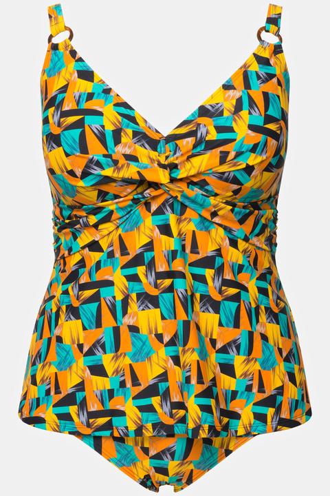 Actual product image Ulla Popken Geometric Wrap Look Tankini Set (60)