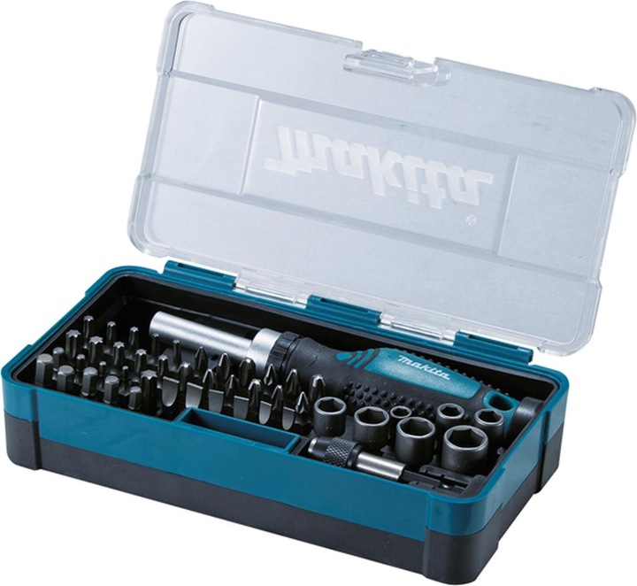 Produktbild Makita Ratschen und Bit-Set (Innensechsrund TX M10, Innensechsrund TX M15, Innensechsrund TX M20, Innensechsrund TX M30, Kreuz Phillips PH M1, Kreuz Phillips PH M2, Kreuz Pozidriv PZ M1, Kreuz Pozidriv PZ M2, Kreuz Phillips PH M3, Innensechsrund TX M40)