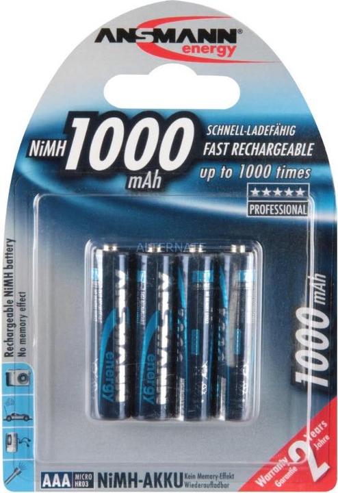 Produktbild Ansmann AAA (4 Stk., AAA / LR03 / Micro / R03 / AM4 / MN2400 / KR03, 950 mAh)