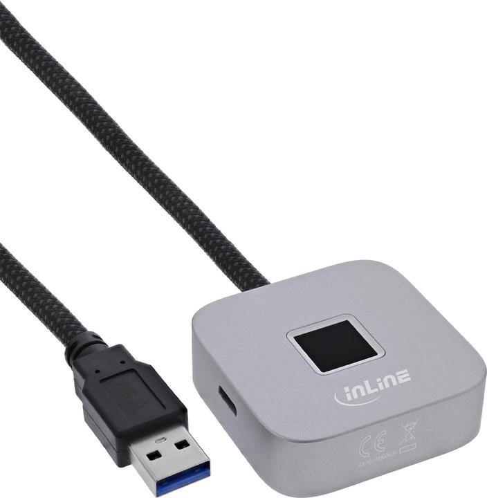 Produktbild InLine USB Fingerabdruckscanner mit Hub