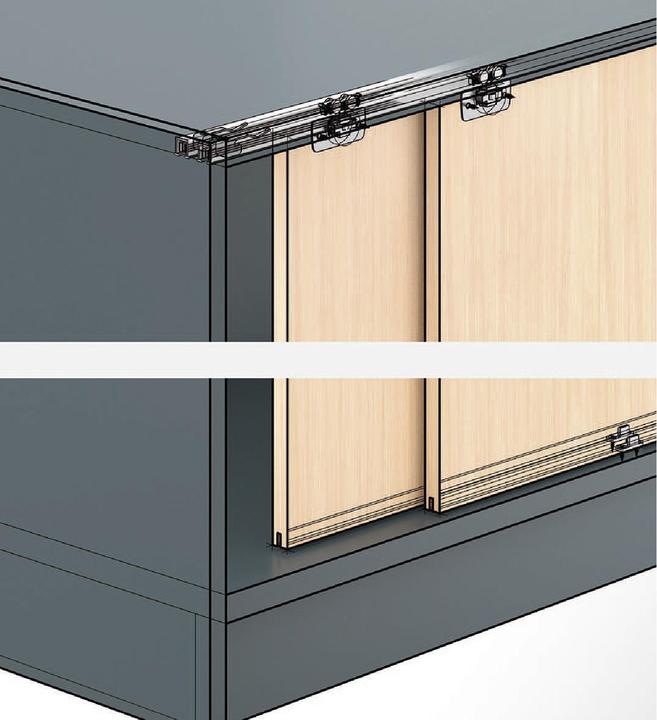 Actual product image Hettich Sliding door fittings Top Line 110, Inslide/Mixslide