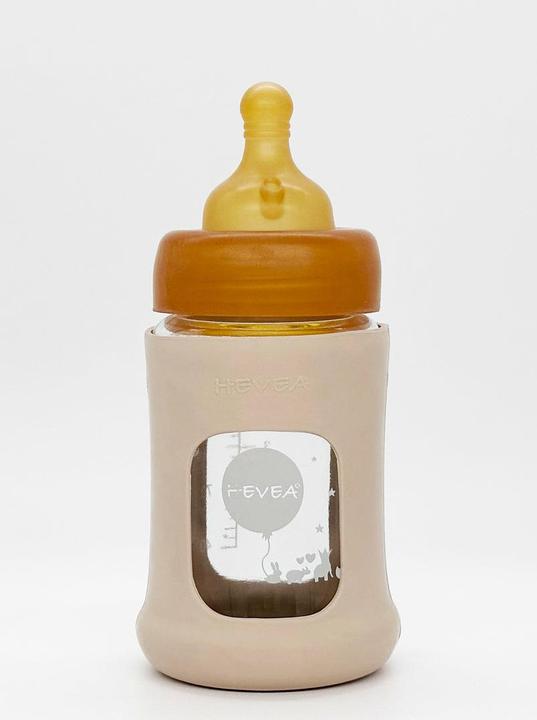 Image du produit Hevea Biberon en verre avec caoutchouc / col large (150 ml) / sable (150 ml)