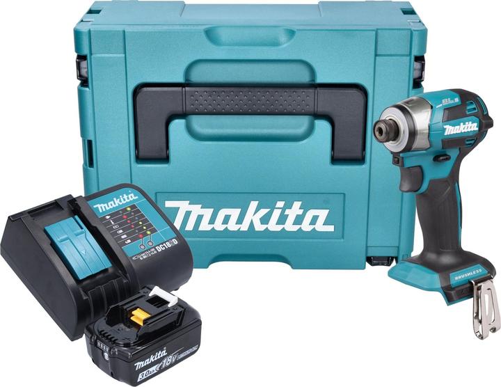 Actual product image Makita DTD 173 SF1J Akku Schlagschrauber 18 V 180 Nm 1/4“ Brushless + 1x Akku 3,0 Ah + Ladegerät + (Rechargeable battery operated)