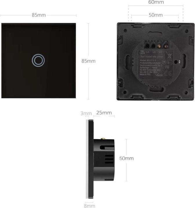 Actual product image Maclean Touch switches, light switches, cross switches, wall switches, step switches with colour change