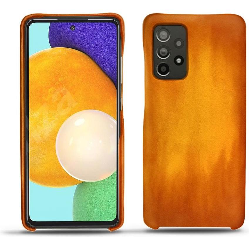 Noreve Lederschutzhülle (Samsung Galaxy A52), Smartphone Hülle, Orange