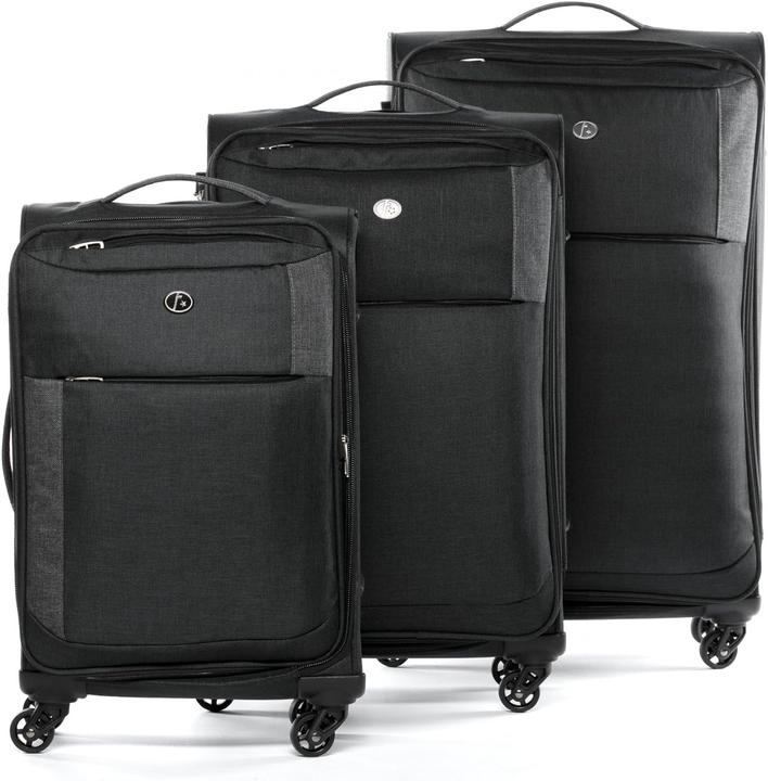 Produktbild Fergé Kofferset Weichschale 3-teilig Schwarz Dunkelgrau (110 l, M (50 - 90l), L (90 - 115l), XL (ab 115l))