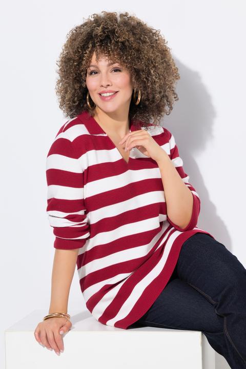 Produktbild Ulla Popken Pullover, Ringel, Linksstrick, Polokragen, Langarm (50, 52)