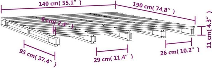 Produktbild vidaXL Palettenbett (140 x 190 cm)