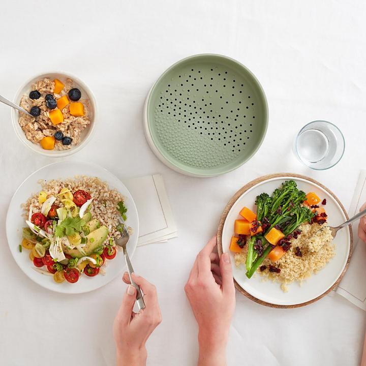 Produktbild Lékué Quick Reis- und Quinoakocher, grün/weiss 17.8x13 cm