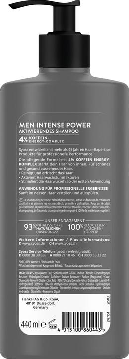 Actual product image Syoss Intense Power (Liquid shampoo, 440 ml)