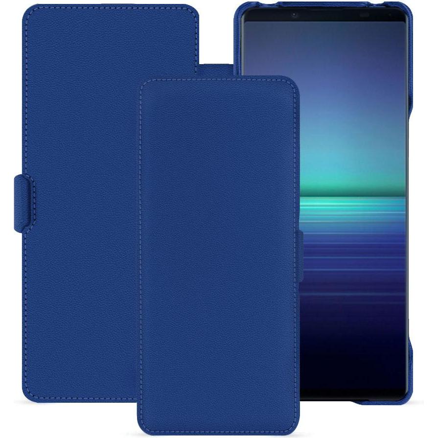 Noreve Lederschutzhülle horizontal (Sony Xperia 1 V), Smartphone Hülle, Blau