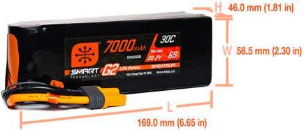 Produktbild SPMX76S30 7000mAh 6S 22.2V 30C Smart LiPo Battery G2 IC5 (22.20 V, 5000 mAh)