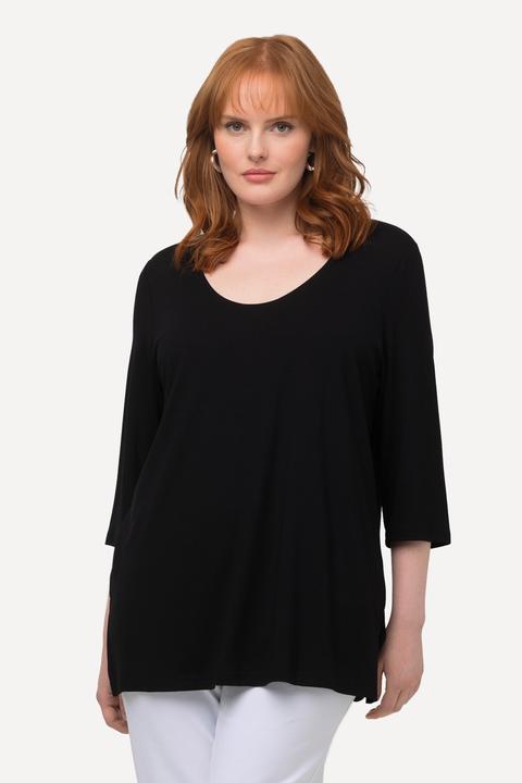 Produktbild Ulla Popken Shirt, tiefer Rundhalsausschnitt, 3/4 Arm (42, 44)