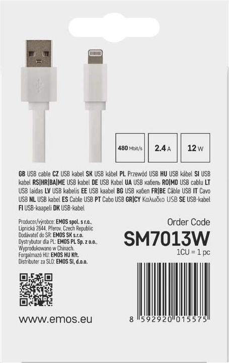 Immagine prodotto Emos 1m USB 2.0 (1 m, USB 2.0, 12 W)