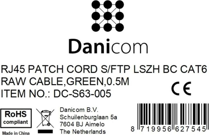 Produktbild Dsit CAT 6 Netzwerkkabel LSOH (CAT6, 0.50 m)