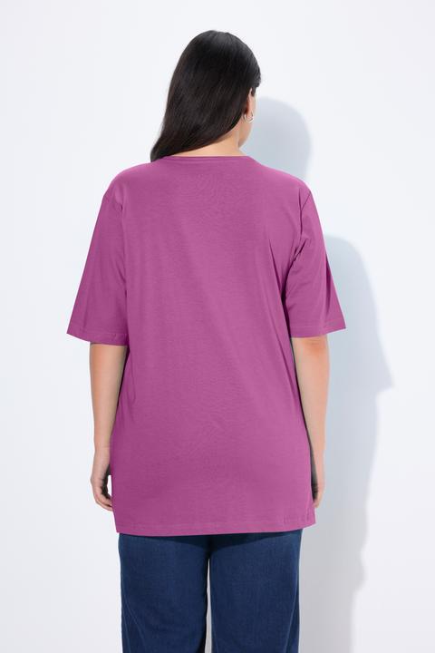 Actual product image Ulla Popken Basic V-Neck Relaxed Fit Short Sleeve Tee (68)