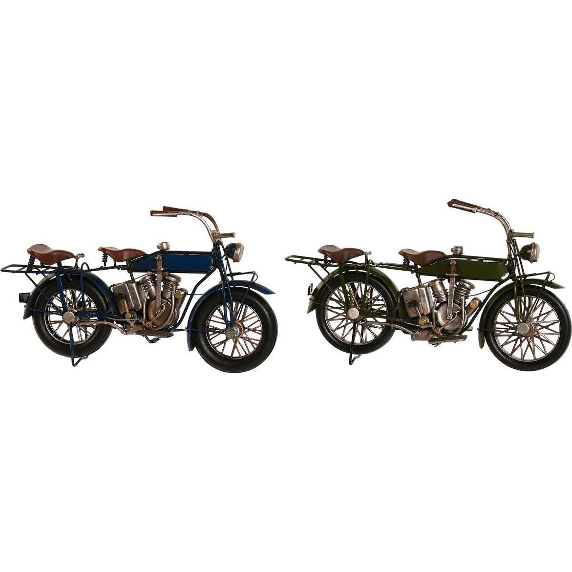 Esprit, Statuette e sculture decorative, Deko-Figur Home Blau grün Motorrad Vintage 31 x 8 x 16 cm (2 Stück)