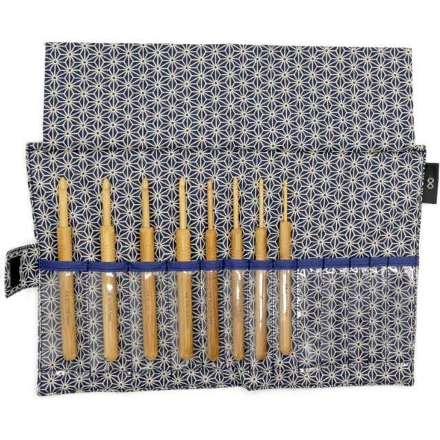 Seeknit Koshitsu Häkelnadel mit Bambusspitze Set 2,00 - 6,00 mm 13cm Blue, Nadel, Blau