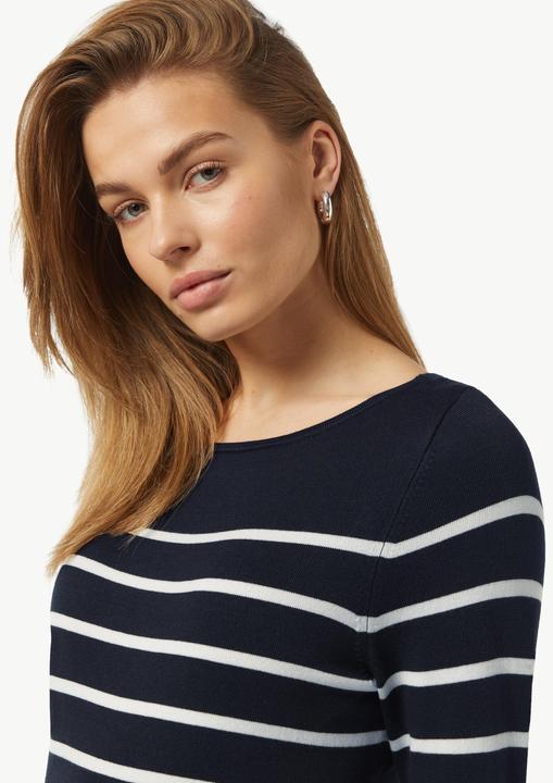 Produktbild Comma Kleid Gestreiftes Strickkleid mit U-Ausschnitt (40)