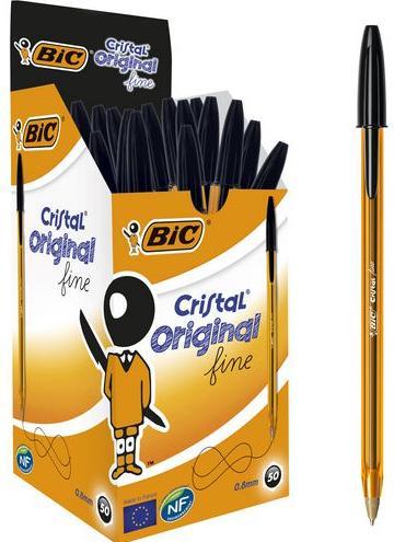 Produktbild Bic Stift Cristal Fine Schwarz 0,3 mm (50 Stück) (Schwarz, 50 x)