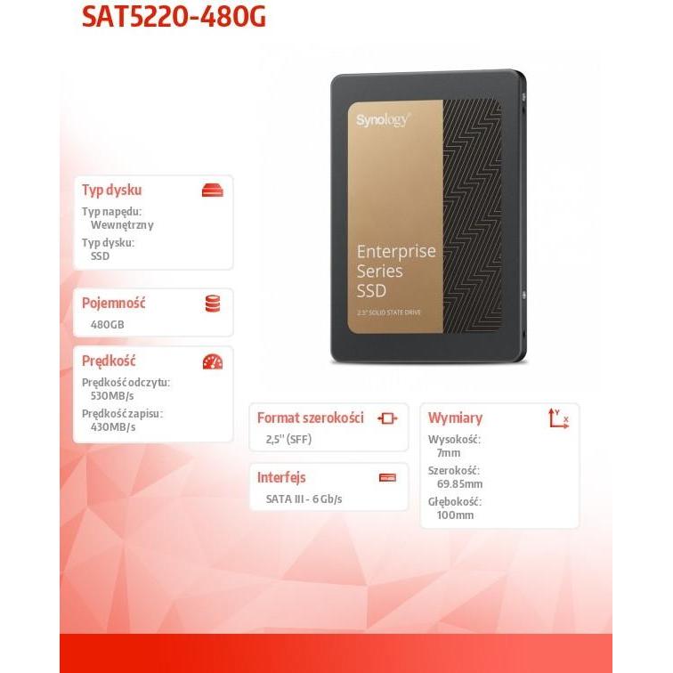 Thumbnail - Synology SAT5220-480G (480 GB, 2.5"), SSD