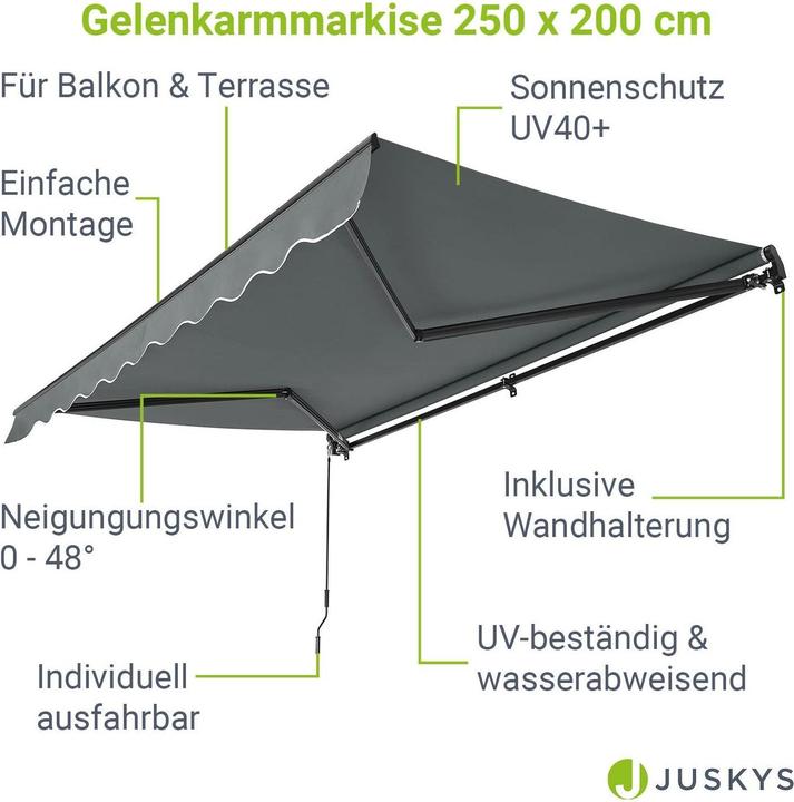 Produktbild Juskys Gelenkarmmarkise (2 m)