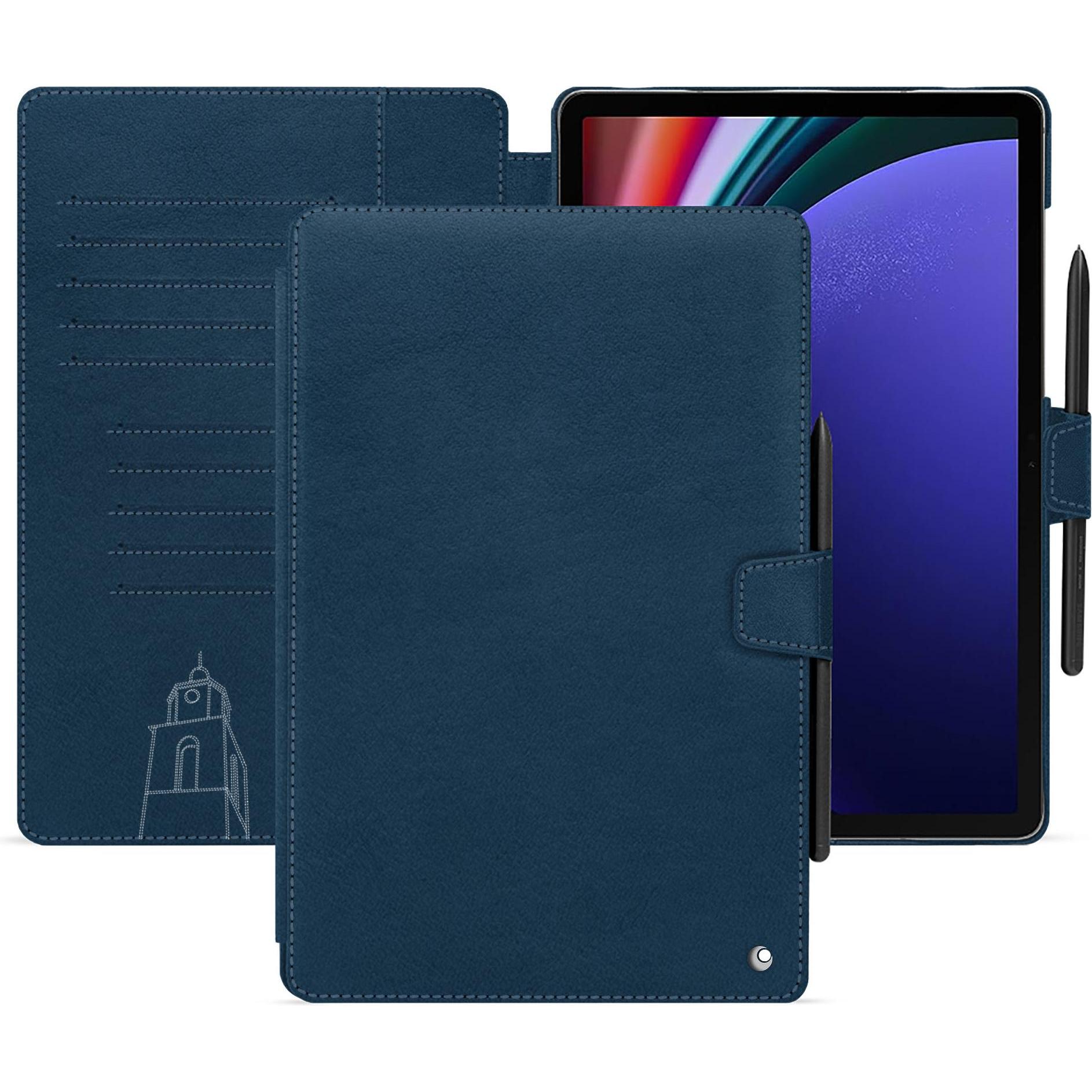 Noreve Lederschutzhülle Samsung Galaxy Tab S9+ (Galaxy Tab S9+), Tablet Hülle, Blau