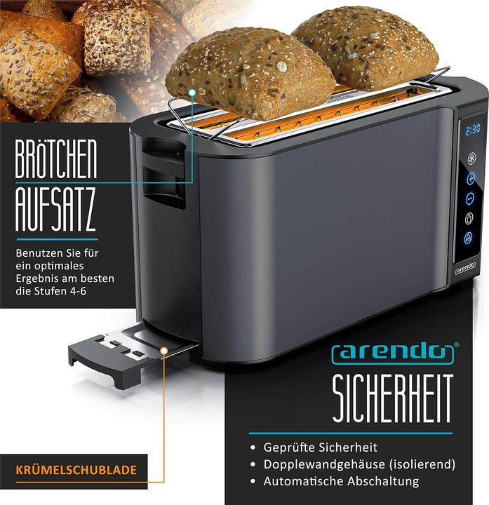 Immagine prodotto Arendo Langschlitz-Toaster mit Touchscreen