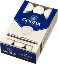 Productafbeelding Gouda Theelichtjes, 8 uur, 30 stuks, wit (30 Pcs.)