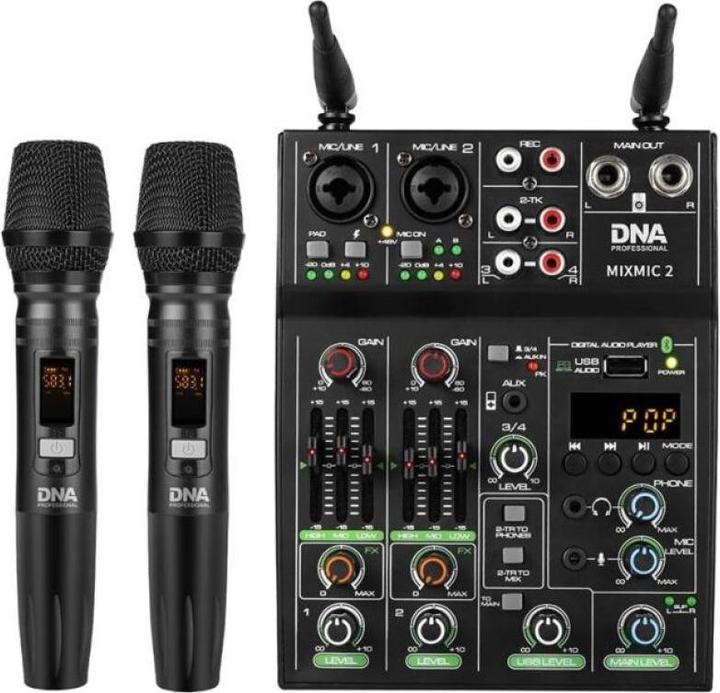 Immagine prodotto No Name DNA MIXMIC 2 mixer audio USB Bluetooth + microfono