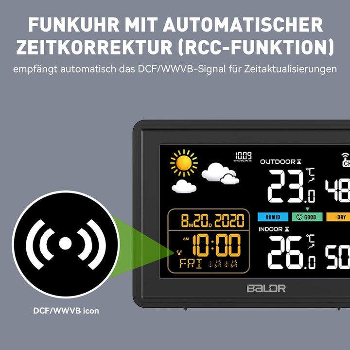 Actual product image Baldr Wetterstation mit Funkuhr und Aussensensor