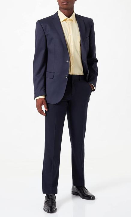 Image du produit Lupantte Veste homme à revers biseautés, poches à rabat, fentes latérales et doublure rayée (60)