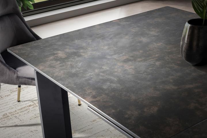 Produktbild FineBuy Ausziehbarer Design Esstisch 180 - 240 cm Glas Keramik Keramiktisch Esszimmertisch