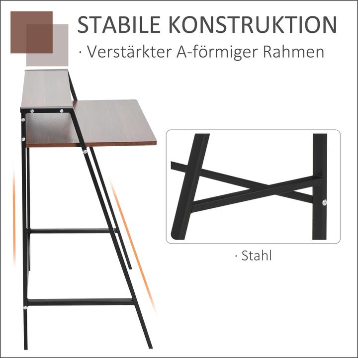 Produktbild Homcom Schreibtisch in Walnuss-Optik (84 x 45 x 85 cm)