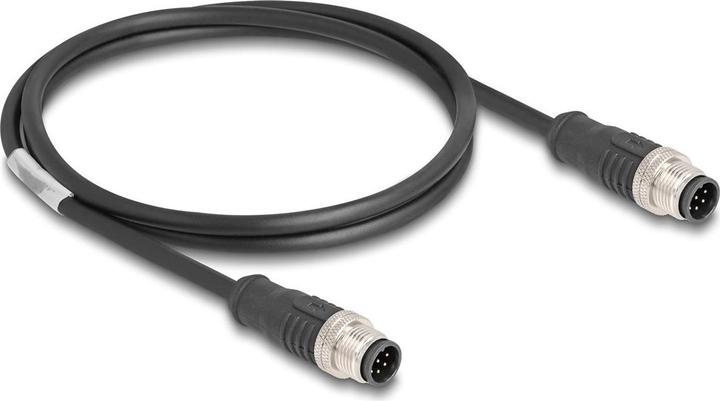 Actual product image Delock M12 cable A-coded 8 pin plug to plug PVC 1 m (S/FTP, CAT5e, 1 m)