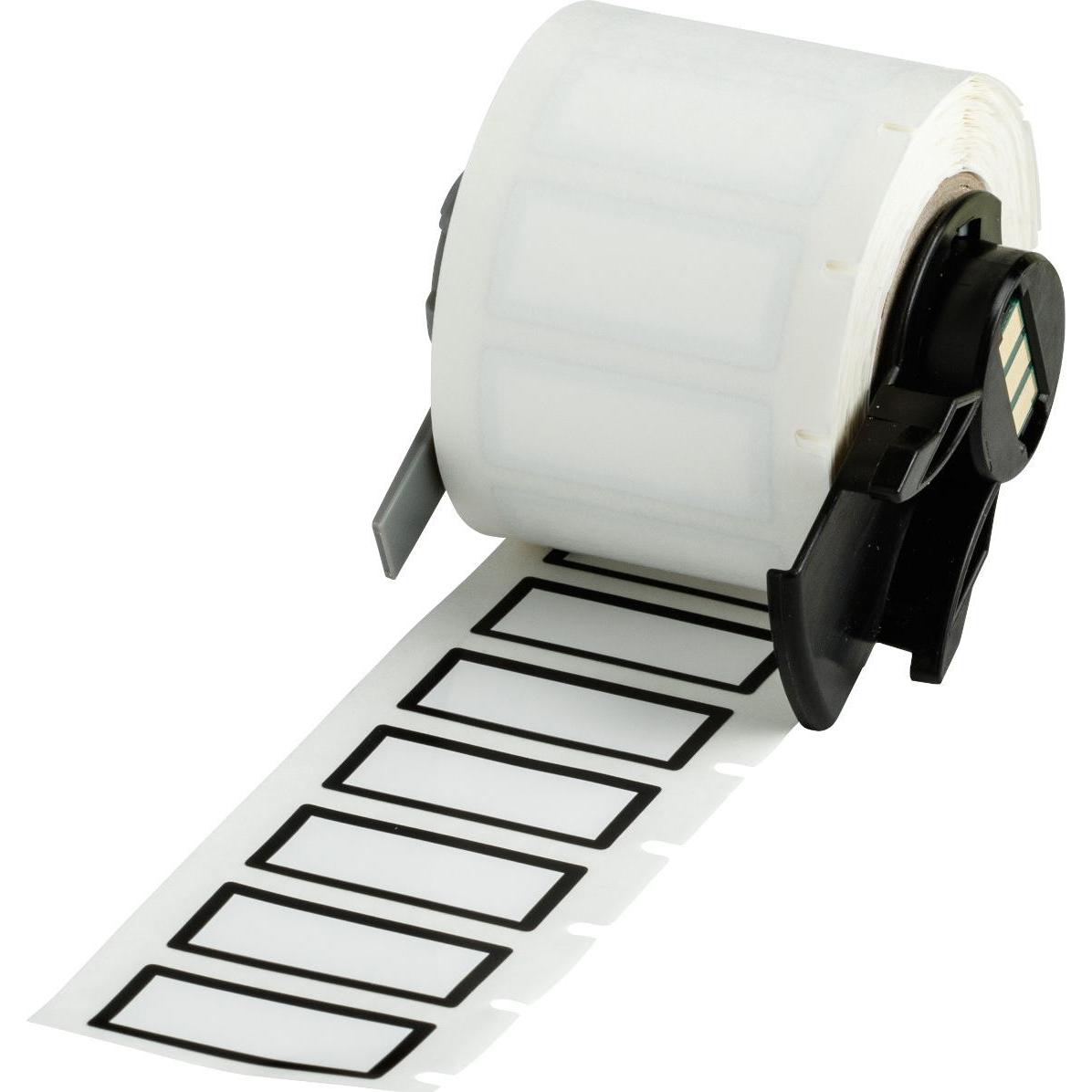 Brady, Rotolo di etichette, M6-24-423-BK, poliestere, bianco, lucido, 28.70 x 12.70 mm, con bordo nero, permanente (50 (2.87 cm)