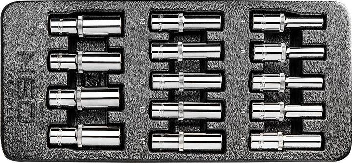 Actual product image Neo Tool set with accessories 14 pcs (84-243) (17 mm, 21 mm, 15 mm, 19 mm, 20 mm, 13 mm, 12 mm, 11 mm, 9 mm, 8 mm, 16 mm, 14 mm, 18 mm, 10 mm)