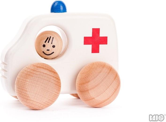 Bajo Car wooden car toy car ambulance emergency doctor ambulance 10 cm