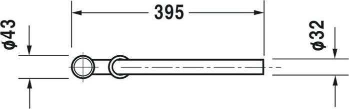 Actual product image Duravit Washbasin tubular siphon 1 1/4inch, chrome (Tube siphon, 1 1/4")
