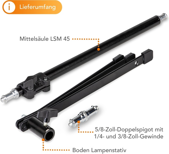 Actual product image Walimex pro pro 23090 floor lamp tripod BL-K + center column (150 cm, 15 kg)