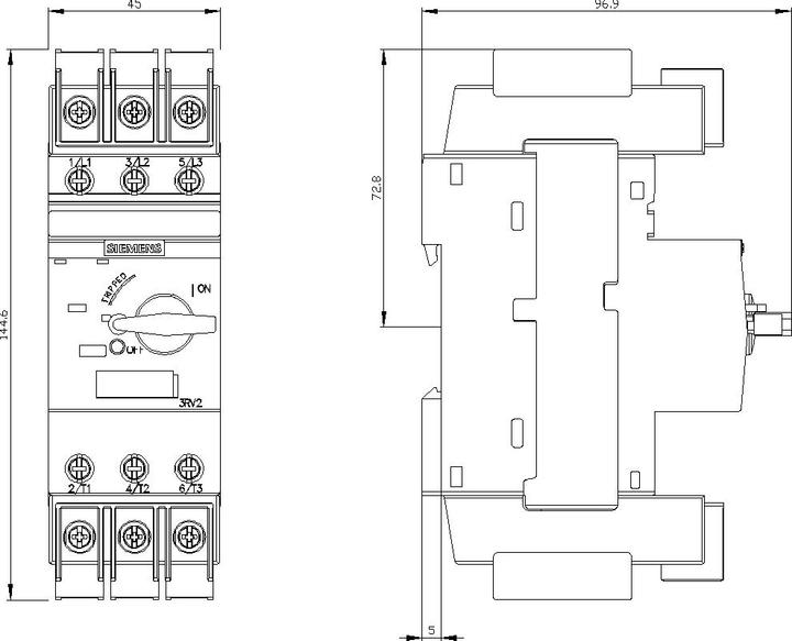 Actual product image Siemens Circuit-breaker 1.6A 3p 1.6A/In IP20 3RV2811-1AD10
