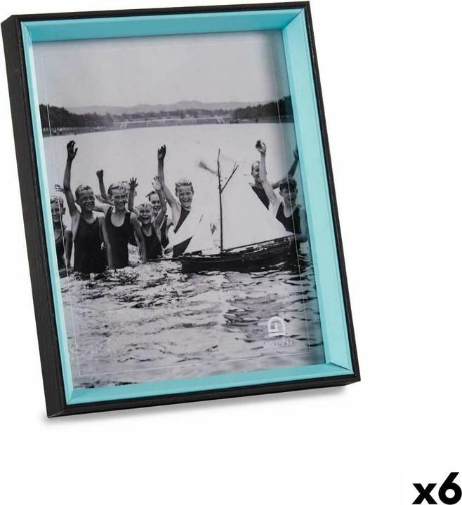 Actual product image Gift Fotorahmen Kristall Schwarz Blau Holz MDF (6 Stück) (3 x 27 x 22 cm) (20 x 25 cm)