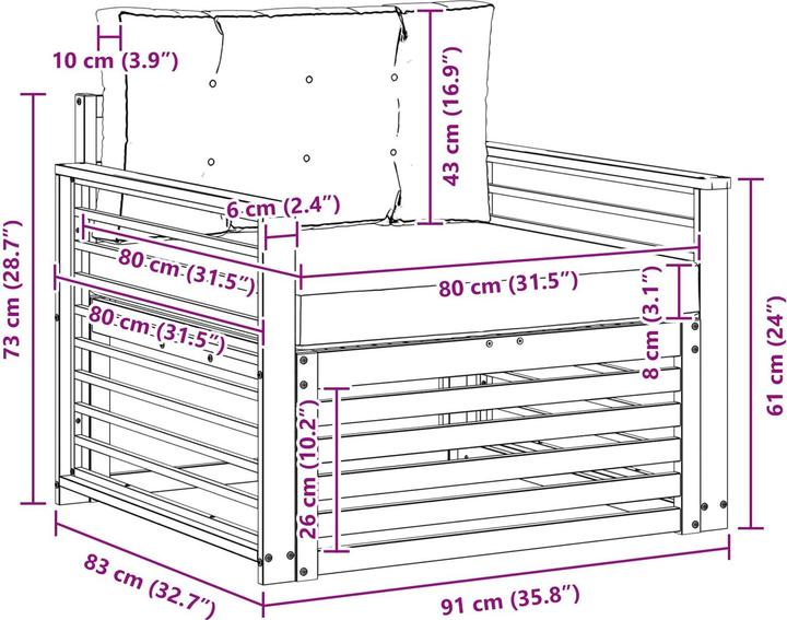 Produktbild vidaXL Outdoor-Sofa