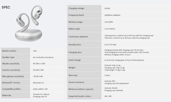 Immagine prodotto Shokz OpenFit 2+ (Nessuna cancellazione del rumore, 11 h, Senza fili)