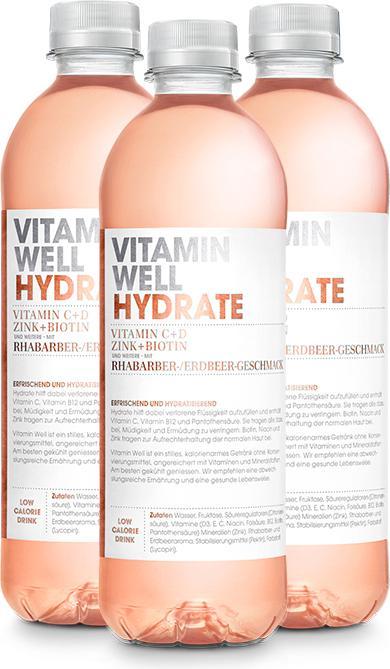 Actual product image Vitamin Well Hydrate (Rhubarb, Strawberry, 12x)
