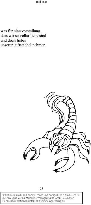 Immagine prodotto milk and honey - milch und honig (Tedesco, Rupi Kaur, 2017)