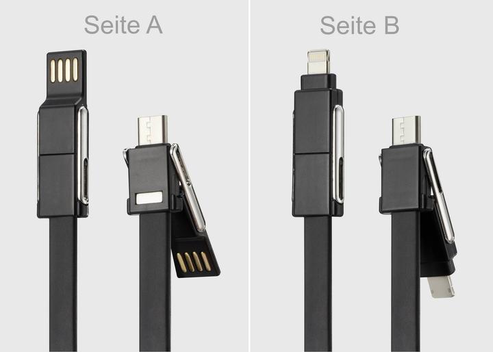 Actual product image Renkforce OTG 6-in-1 USB adapter cable, folds into a key ring thanks to magnets in the connector (0.20 m)
