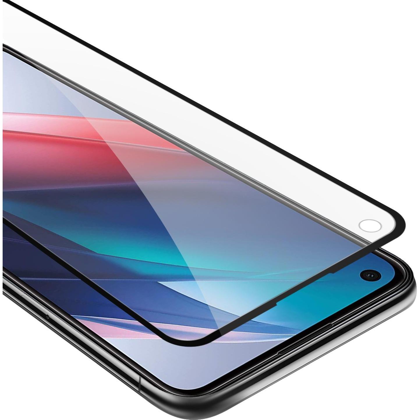 Cadorabo Vollbild Displayschutzglas (1 Stück, Oppo Find X3 Lite), Smartphone Schutzfolie, Schwarz