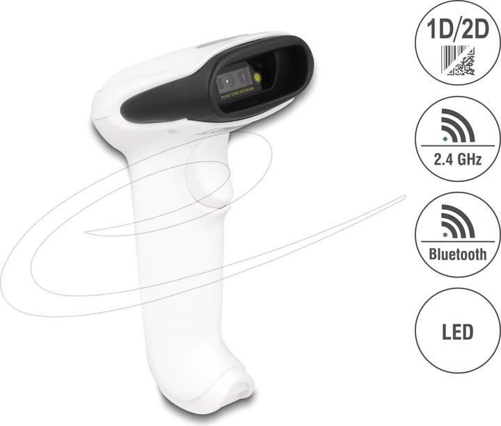 Produktbild Delock Barcode Scanner 1D und 2D für 2,4 GHz, Bluetooth oder USB (1D-Barcodes, 2D-Barcodes, QR-Code)